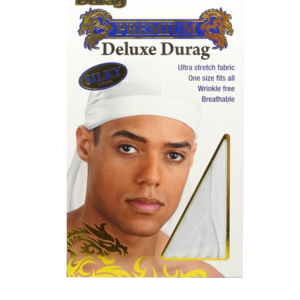 Mr. Durag Premium Deluxe Durag Weiß – Silky Wave Cap mit Stretch Komfort