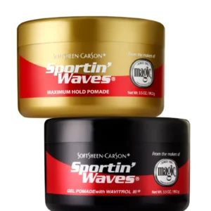 SoftSheen-Carson Sportin’ Waves Pomade 99,2 g – Variable Haarpomade Gold Maximum Hold oder Schwarz Gel Pomade