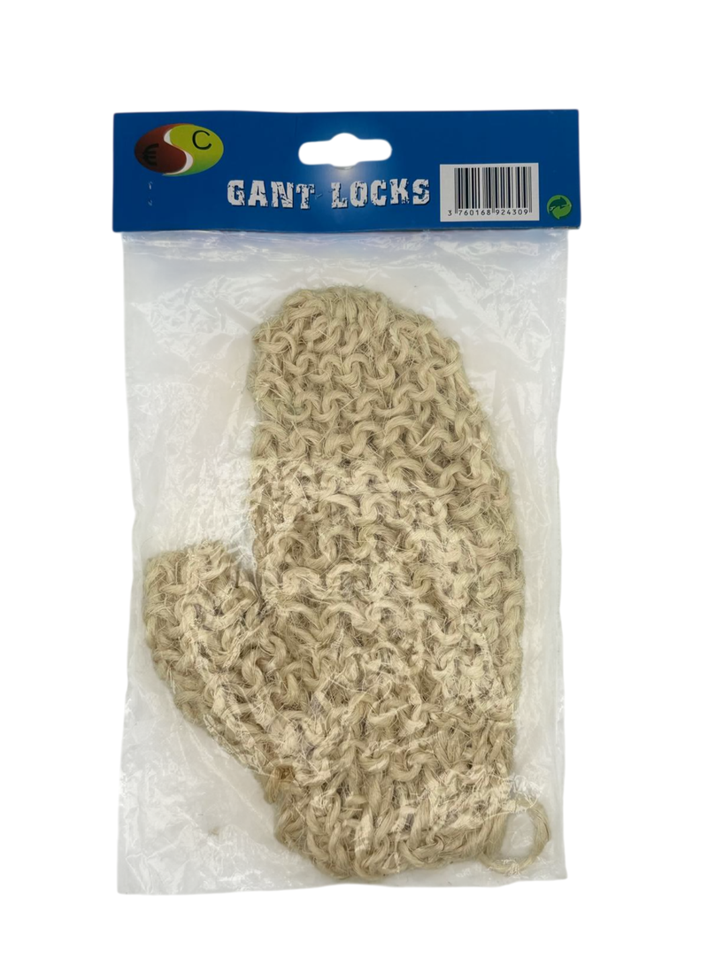 Europe ACCESSOIRES – Gant Locks Handschuh Natur | Peeling Massagehandschuh für Locs & Dreads